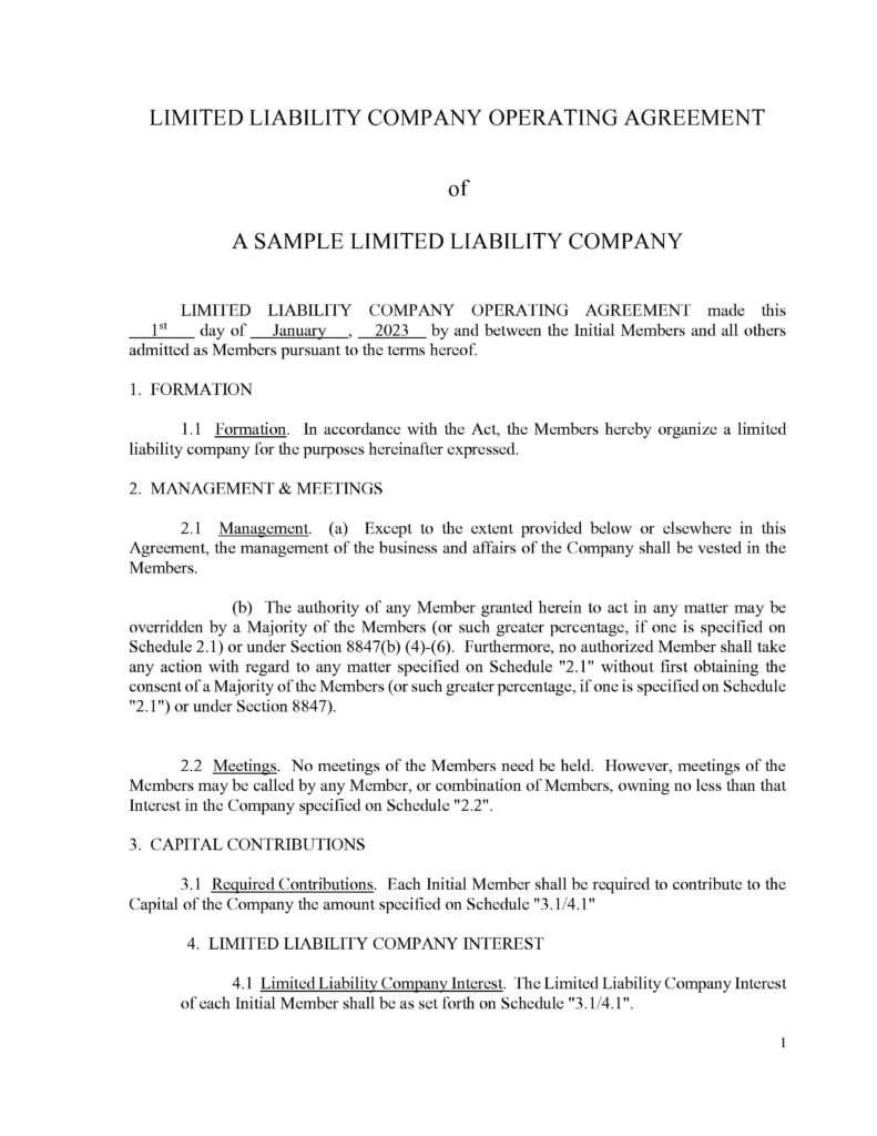 Limited Liability Company Operating Agreement - M. BURR KEIM COMPANY